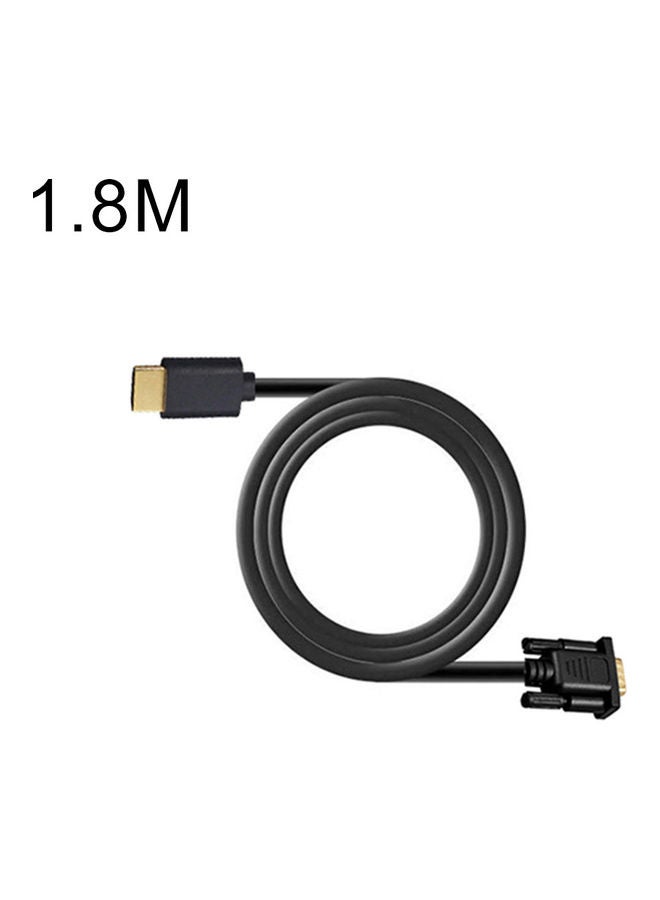 HDMI To VGA Cable HD-15 D-SUB Video Adapter Cable Black - Image 1